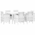 vidaXL Ensemble de salle à manger pour jardin 7 Pièces Blanc Rattan Polt