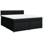 vidaXL Sommier à lattes de lit avec matelas Noir 180x200 cm Tissu