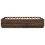 vidaXL Cadre de lit chêne marron 135x190 cm bois d'ingénierie