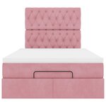 vidaXL Cadre de lit ottoman avec matelas rose 120x200 cm velours