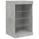 vidaXL Buffet avec lumières LED gris béton 41x37x67 cm