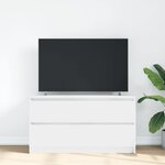 vidaXL Meuble TV blanc 100x35x54 cm bois d'ingénierie