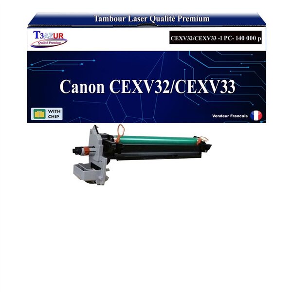 T3AZUR - Kit de tambour compatible avec Canon IR2520  IR2520i  IR2525  IR2525i  IR2530  IR2530i  IR2535  IR2545 remplace Canon CEXV32/CEXV33 (2772B003) - 140 000 pages
