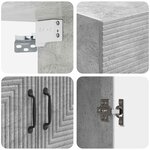 vidaXL Armoire Murale Gris béton 66 x 34 5 x 90 cm Bois d'ingénierie