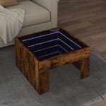 vidaXL Table basse avec LED infini chêne fumé 50x50x30 cm