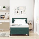 Lit box spring vidaXL avec matelas velours vert foncé 90x190 cm