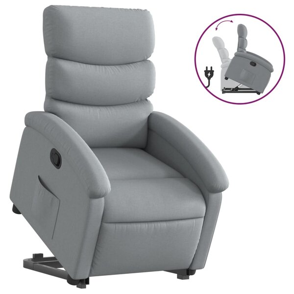 vidaXL Fauteuil inclinable Gris clair Tissu