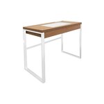 Bureau industriel en bois et métal avec tiroir