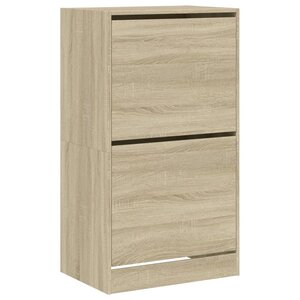 vidaXL Armoire à chaussures 2 tiroirs rabattables chêne sonoma