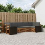vidaXL Ensemble de canapé d'angle 7 Pièces Naturel et Anthracite