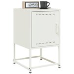 vidaXL Table de chevet blanc 36x39x60 5 cm acier