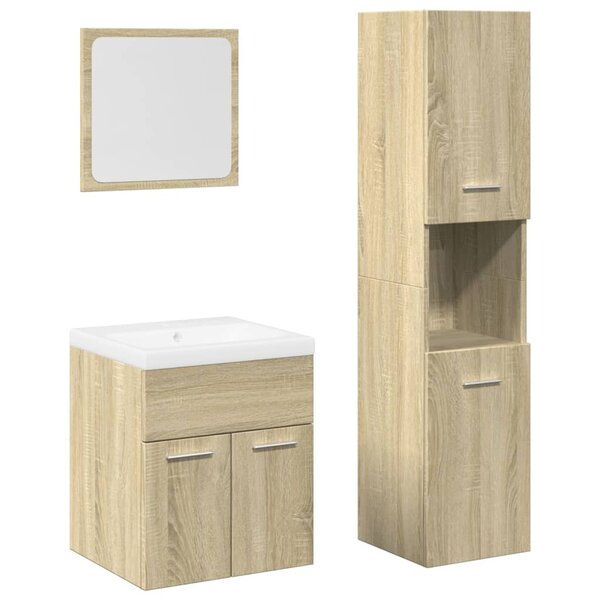 vidaXL Ensemble de meubles de salle de bain 4 Pièces chêne sonoma