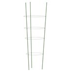 vidaXL Supports pour plantes de jardin 4 anneaux 5Pièces Vert 90 cm Acier