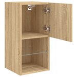 vidaXL Meuble TV avec lumières LED chêne sonoma 30 5x30x60 cm