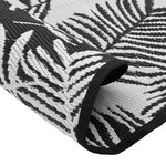 vidaXL Tapis d'extérieur blanc et noir Ø120 cm PP