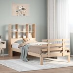 vidaXL Lit bibliothèque sans matelas 90x190 cm bois de pin massif