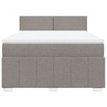 vidaXL Sommier à lattes de lit avec matelas Taupe 140x190 cm Tissu