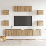 vidaXL Ensemble de meuble TV mural 7 Pièces chêne artisanal