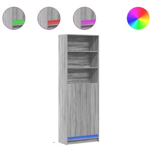 vidaXL Buffet haut LED sonoma gris 69x32 5x200 cm bois d’ingénierie