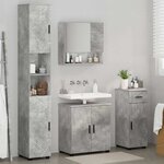 vidaXL Ensemble de mobilier de salle de bain 4 Pièces Gris béton