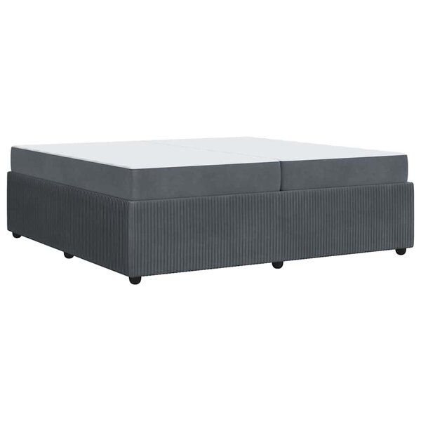 vidaXL Cadre de lit avec matelas Gris foncé 200 x 200 cm tissu