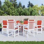 vidaXL Coussins de chaise à dossier bas lot de 6 rouge mélangé tissu