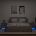vidaXL Armoires de chevet et lumières LED 2 Pièces gris béton