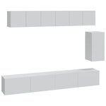 vidaXL Ensemble de meubles TV 6 Pièces Blanc Bois d'ingénierie