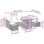 vidaXL Ensemble de salle à manger pour jardin 8 Pièces Crème Noir Bois