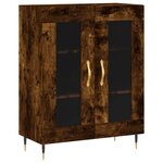 vidaXL Buffet haut Chêne fumé 69 5x34x180 cm Bois d'ingénierie