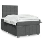 vidaXL Sommier à lattes de lit avec matelas Gris foncé 120x200cm Tissu