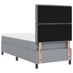 vidaXL Lit à ressorts avec matelas Gris clair 90 x 200 cm tissu