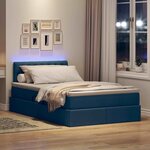 vidaXL Lit de rangement LED avec matelas Bleu 120 x 190 cm Tissu