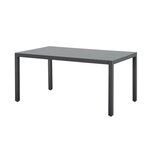 Table de jardin 6 personnes - Structure aluminium - Plateau verre trempé fixé par ventouses - 160 x 72 x 90 cm