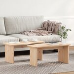 vidaXL Table basse 2 Pièces Naturel 100 x 69 x 35.5 cm Bois de pin massif