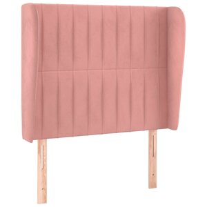 vidaXL Tête de lit avec oreilles Rose 93x23x118/128 cm Velours