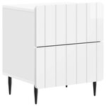 vidaXL Cabinet de chevet 2 Pièces Blanc brillant 43 x 34 5 x 49 5 cm