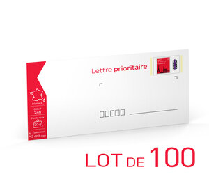 Prêt-à-Poster - Lettre Prioritaire - 20g - Format DL - Enveloppes en lot de 100
