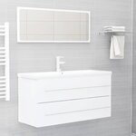 vidaXL Ensemble de meubles de salle de bain 2 Pièces Blanc Aggloméré