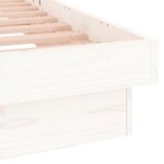 vidaXL Cadre de lit à LED blanc 90x190 cm simple bois massif