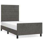 vidaXL Cadre de lit avec tête de lit Gris foncé 90x190 cm Velours