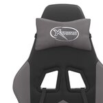 vidaXL Chaise de jeu pivotante Noir et gris Similicuir