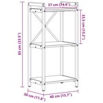 vidaXL Étagère Chêne noir 40 x 30 x 85 cm Bois d'ingénierie
