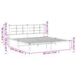 vidaXL Cadre de lit métal sans matelas et tête de lit blanc 183x213 cm
