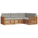 vidaXL Ensemble de canapés d'extérieur 4 pc Gris Naturel et Clair
