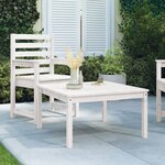 vidaXL Table de jardin blanc 82 5x82 5x45 cm bois massif de pin