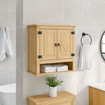 vidaXL Armoire murale de salle de bain Corona bois de pin massif