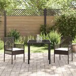 vidaXL Ensemble de salle à manger pour jardin 3 Pièces Marron Poly rotin