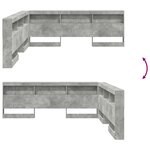 vidaXL Tête de lit de rangement Gris béton 200 cm Bois d'ingénierie
