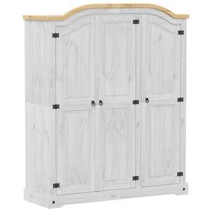 vidaXL Garde-robe Corona blanc 151 5x52x186 cm bois de pin massif
